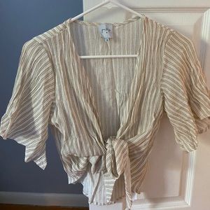 Princess Polly striped tie front top